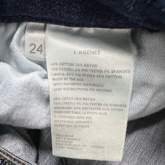 L’AGENCE Brigette Mid Rise Skinny Jeans Dark Vintage 24 - Picture 9 of 9